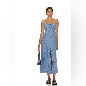 Free People Blue Denim Maxi Dress
